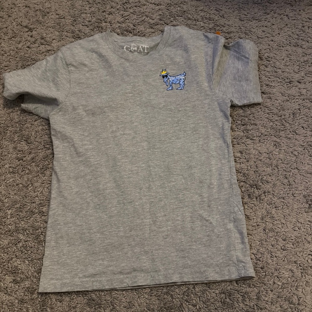Gray Tee with Blue Dog Design